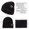 Mysuntown Winter Hat Scarf and Touch Screen Gloves 3-Piece Set, Cold Weather Knit Fleece Lined Warm Unisex Sets - 2 of 4