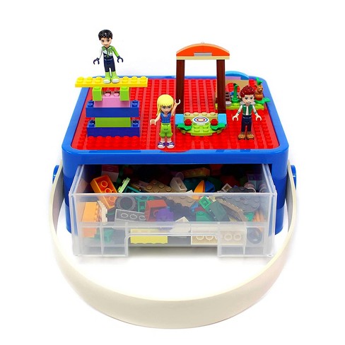 Lego-Compatible Fun For Life Organizer Case with Building  Plate(Green / Blue)- Fun for Life is Pefect Lego Compatible Storage Case  Fits up to Approx 1000 Lego Parts : Toys & Games