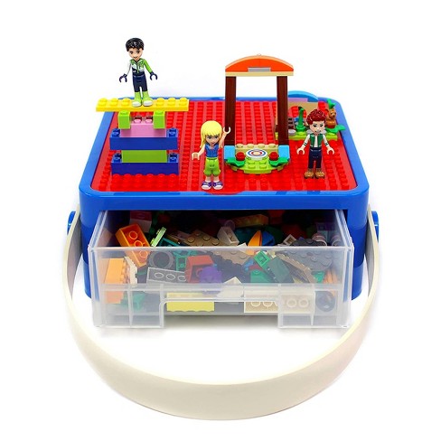 Lego-Compatible Fun For Life Organizer Case with Building Plate(Green /  Blue)- Fun for Life is Pefect Lego Compatible Storage Case Fits up to  Approx