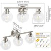 POWLIG 21.65-in 3-Light Nickel Modern Dimmable Bathroom Transitional Vanity Light with Transparent Glass Shade - 2 of 4