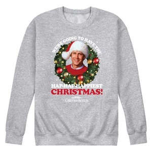 Men's - National Lampoon - Christmas Vacation Clark Happiest Graphic Fleece Sweatshirt - 1 of 4