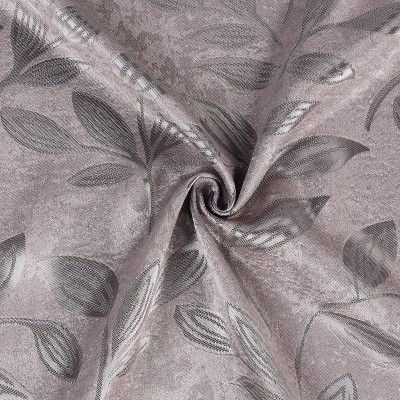 Cappuccino Brown Polyester Blackout Leaf Pattern Curtains, 26" x 63"