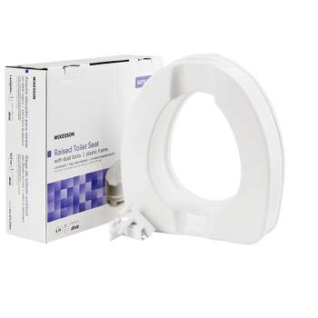 McKesson White Plastic Raised Toilet Seat 4" Height up to 400 lbs