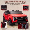 24V Licensed Cadillac Kids Ride On Car, 2-Seater Electric Vehicle w/ Remote, Music, LED, Shock Absorbers & Seatbelts - 2 of 4