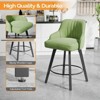 Thick Padded Cushion Wood Legs Modern Bar Stool With 360° Rotation - 4 of 4