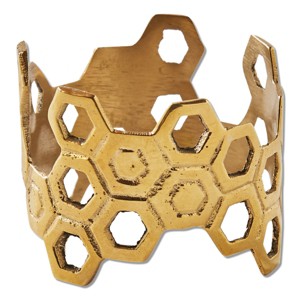 tagltd Gold Brass Honey Comb Napkin Ring 1.9L x 1.9W x 1.5H inches - 1 of 3