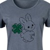 Women's - Instant Message - Bunny And Clover Graphic T-shirt Dress - 2 of 4