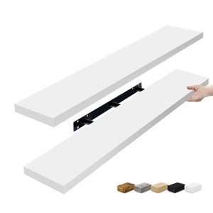 Sorbus 2 Pack 47 x 9.25 Inch Wall Mounted Floating Shelves - Stylish and Functional Storage - 1 of 4