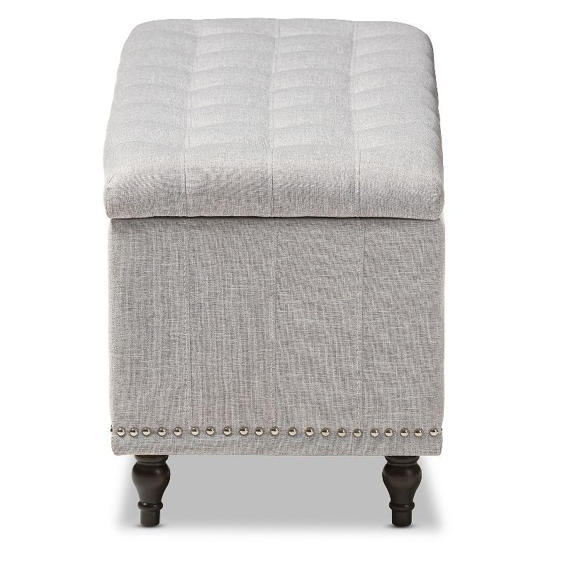 Kaylee Modern Classic Fabric Upholstered Button - Tufting Storage Ottoman Bench - Baxton Studio, 5 of 10