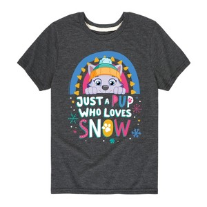 Boys' - Paw Patrol - Just A Pup Who Loves Snow Short Sleeve Graphic T-Shirt - 1 of 4