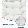 Outdoor Rocking Chair, Oversized Wicker Lounge Chair with Cushion and Metal Frame, Patio Rattan Egg Rocker for Balcony Backyard Porch Bedroom, White - 4 of 4