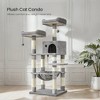 56.3in Cat Tower for Large Cats Indoor Cat Tree Cat Condo with Scratching Posts, Hammock, Plush Perch, Cat Furniture - 3 of 4