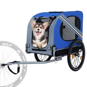 Kumasinova Folding Bike Trailer for Dogs,66LB Capacity All-Terrain Pet Carrier,Steel Frame for Cycling,Jogging,Camping,Outdoor Adventures - 1 of 4