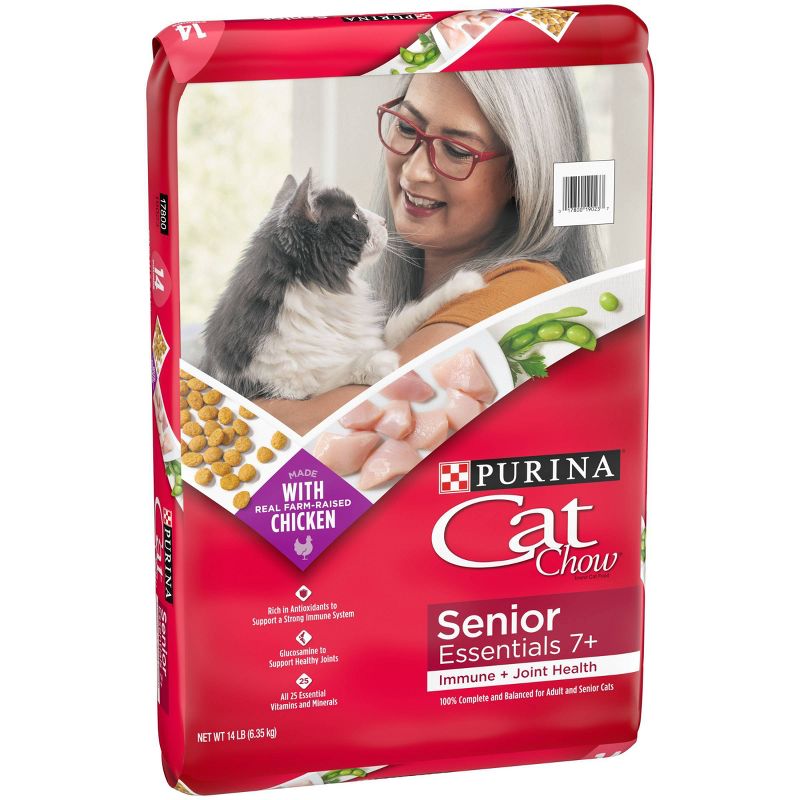 Cat Chow Senior Chicken Flavor Dry Cat Food - 14lbs, 5 of 9