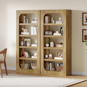 Tribesigns 5-Tier Tall Bookshelf, 70.8"Farmhouse Wooden Bookcase with Storage,  for Living Room, Home Office, Bedroom, Brown - 1 of 4