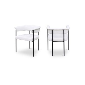Meridian Furniture,Malin Linen Textured Fabric Dining Chair, Set of 2 - 1 of 4
