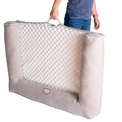 Medium Ivory and Beige Memory Foam Orthopedic Pet Bed