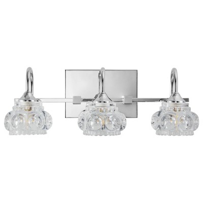 DAKAFUL Crystal Bathroom Vanity Light, Vanity Fixtures with Clear Textured Shades,Wall Sconce Over Mirror,for Bedroom/home decor