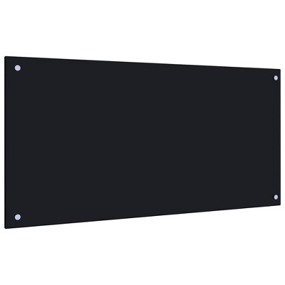 vidaXL Kitchen Backsplash Black 39.4 in.x19.7 in. Tempered Glass
