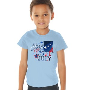 Toddler Boys' Spongebob Squarepants Stay Fly On the 4th Of July T-Shirt Light Blue - 1 of 4