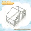 Costway Twin Size House Floor Bed with LED Lights Solid Wood Bed Frame without Slats Gray/Natural/White - 3 of 4