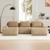 AENKYO 114" Modular Sectional Sofa, Flannelette Fabric Cloud Couch with Deep Seat & Footrest - No Assembly Required, Ergonomic Floor Lounge - 3 of 4