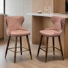 Nevis Mid-century Modern Faux Leather Tufted Nailhead Trim Counter Stool Set of 2 - Leovsnove - 2 of 4