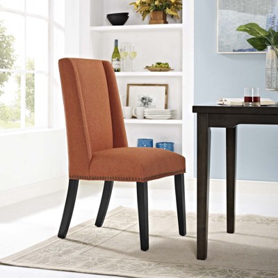 Elegant Burnt Orange Parsons Side Chair with Nailhead Trim