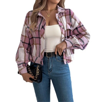 Women's Corduroy Long Sleeve Jacket Collared Button Down Casual Work Blazer Coat