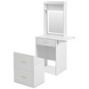 NicBex Flip-Top Vanity Desk with LED Mirror & Vertical Storage, Space-Saving Makeup Table, 2 Drawers & Memory Foam Stool for Dorm/Bedroom - 3 of 4