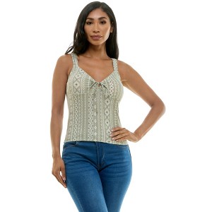 Derek Heart Juniors Tie Front Tank Top - 1 of 3