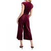 Women's Claudine Round Neck Waist Pleats Velvet Jumpsuit - Nyland - 3 of 3