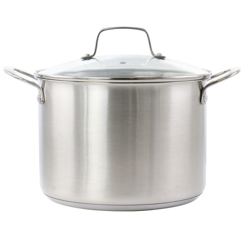Martha Stewart Everday Midvale 8 Quart Stainless Steel Stock Pot with Lid