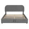 Whisen Queen Size Teddy Fleece Upholstered Platform Bed with Curved Headboard, Hydraulic Storage - 4 of 4