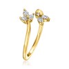 Pure Collection by Ross-Simons 0.25 ct. t.w. Multi-Shaped Lab-Grown Diamond Bypass Ring in 18kt Gold Vermeil - 3 of 4