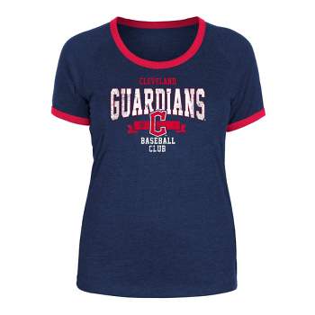 MLB Cleveland Guardians Women's Heather Bi-Blend Ringer T-Shirt