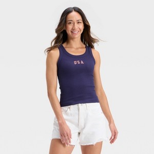 Women's Embroidered Tank Top - Universal Thread™ - 1 of 3