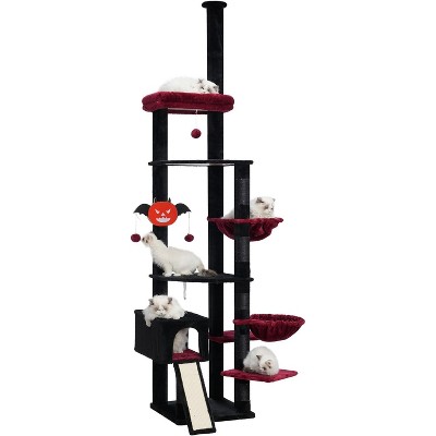 Heybly Floor to Ceiling Gothic Cat Tree 92.5-104 Inches with Hammock