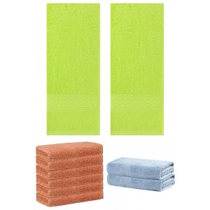 REGALWOVEN Absorbent Solid Bath Hand Face Cloths Cotton Towels 3 Piece Sets - 1 of 4