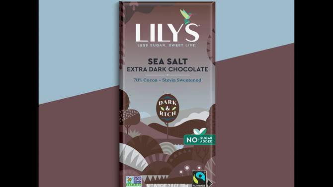 Lily's Sea Salt Extra Dark Chocolate Bar - 2.8oz, 2 of 7, play video