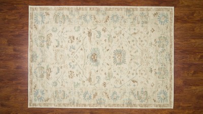 Anatolia Beige Wool and Nylon Medallion Area Rug