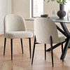 Upholstered Dining Chairs with Linen Blend Fabric and Metal Legs, Modern Armless Side Chairs for Dining Room-Maison Boucle - 4 of 4