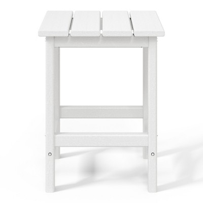White HDPE Square Outdoor Adirondack Side Table