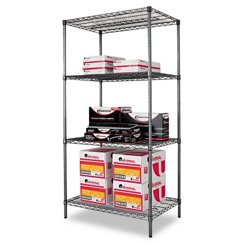 Details about   Alera Wire Shelving Starter Kit 36w x 18d x 72h Black Anthracite Four-Shelf 