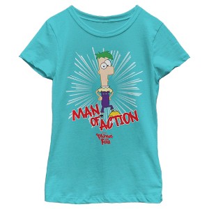 Girl's Phineas & Ferb Phineas and Ferb Man Of Action T-Shirt - 1 of 4