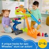 Fisher-Price Little People Hot Wheels Spiral Stunt Speedway Toddler Race Track Playset 2 Toy Cars - 2 of 4