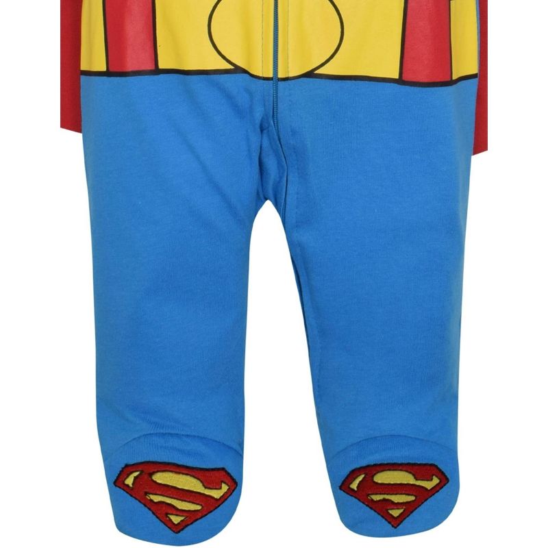 DC Comics Justice League Superman Baby Zip Up Costume Coverall and Cape Newborn , 5 of 8