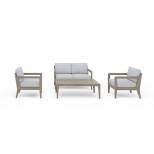 Sustain 4pc Outdoor Set with Loveseat, Arm Chairs & Coffee Table - Home Styles