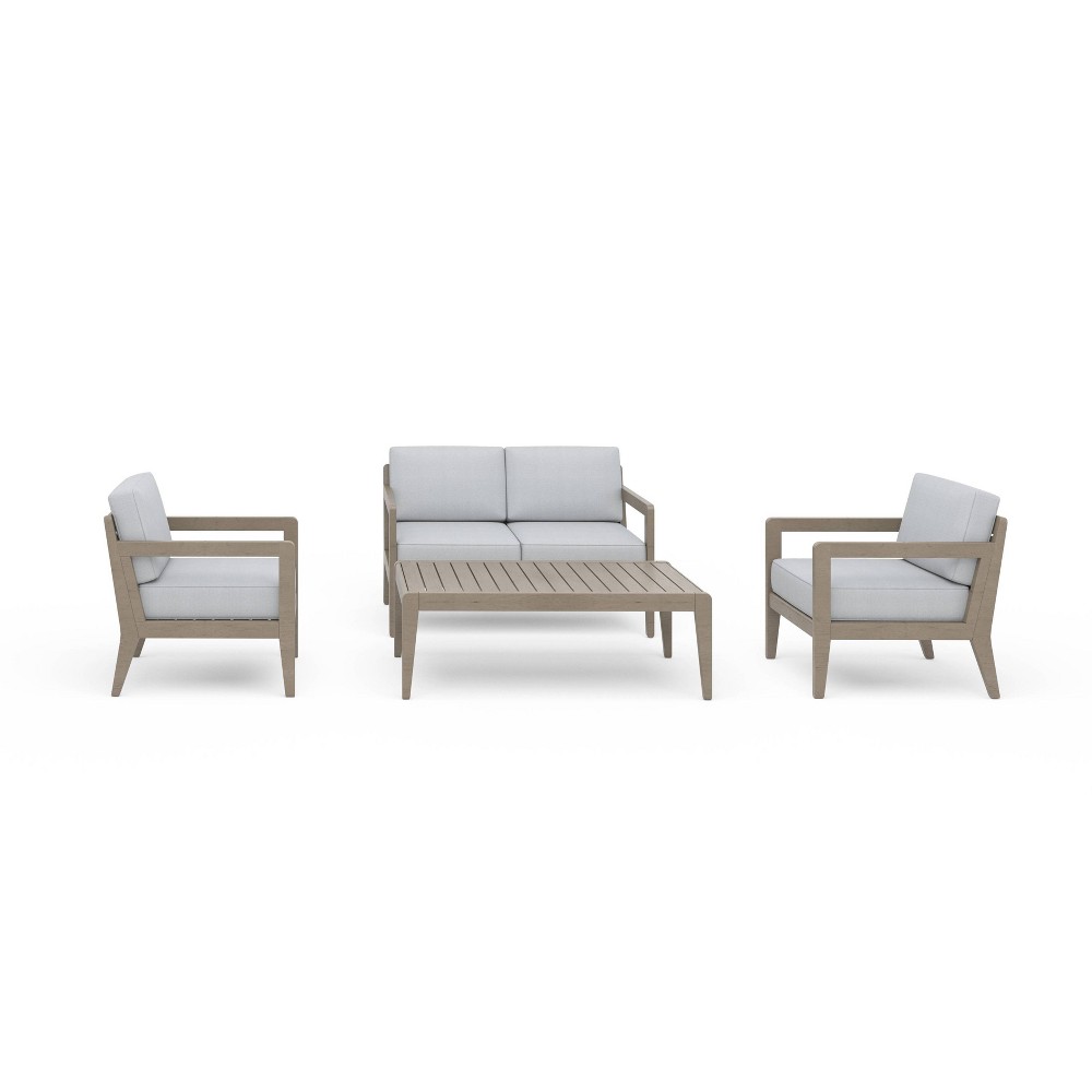 Sustain 4pc Outdoor Set With Loveseat, Arm Chairs & Coffee Table Home Styles