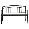 vidaXL Patio Bench with a Table 49.2" Steel Black - 3 of 4